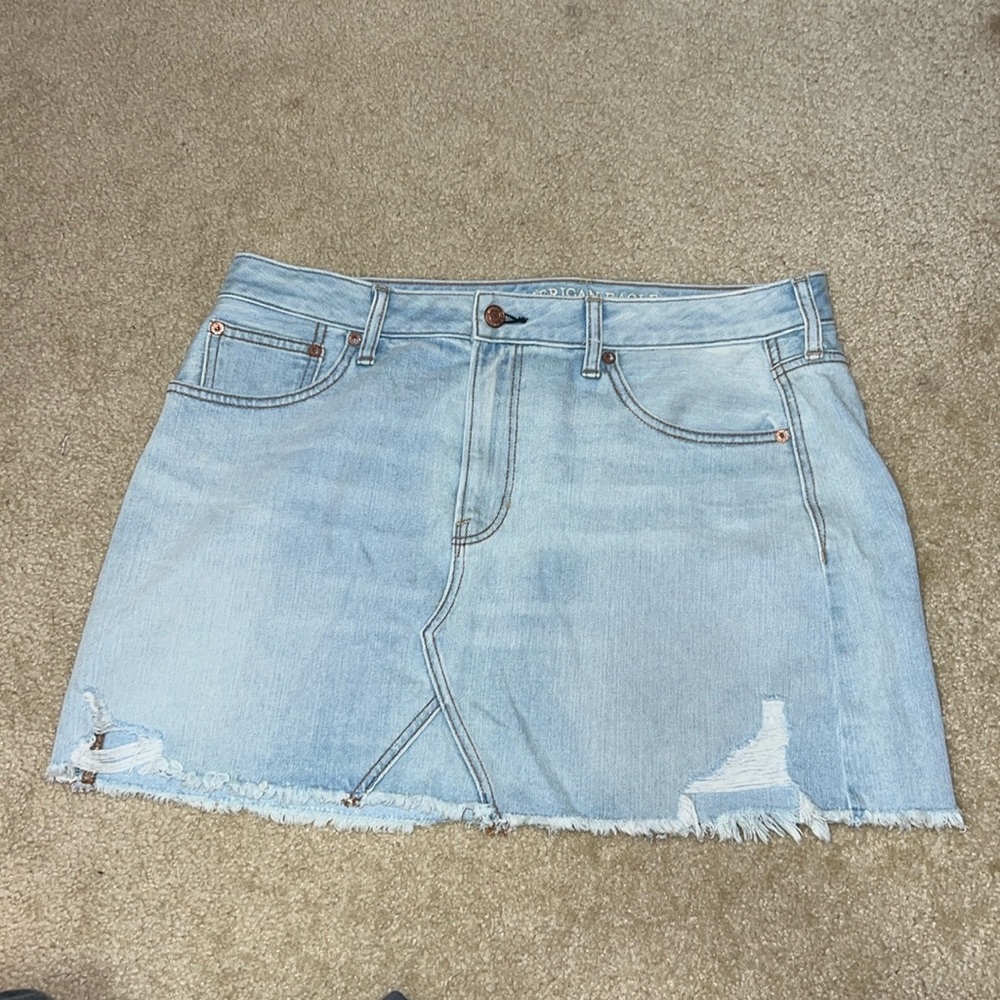 american eagle denim skirt